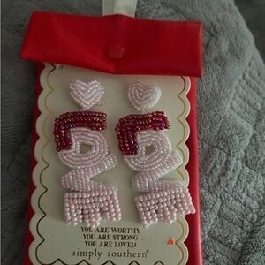 Simply Southern Pink and Red Beaded Earrings